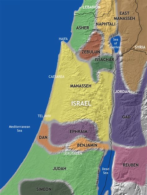 Map of the 12 Tribes of Israel